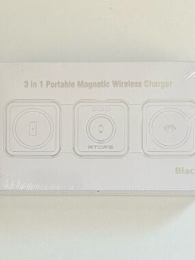 3-in-1 Portable Magnetic Wireless Charger - Black